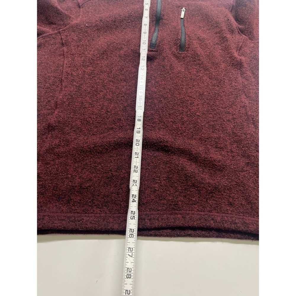 Woolrich 1/4 Zip Sweater Red Mockneck Fleece Pullover Grandpa Mens Sz Medium - Picture 6 of 8